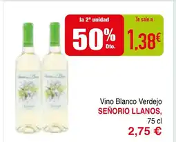 mYm supermercados SEÑORIO LLANOS Vino Blanco Verdejo oferta