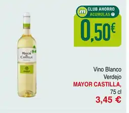 mYm supermercados MAYOR CASTILLA Vino Blanco Verdejo oferta