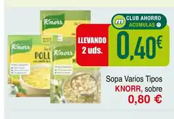 mYm supermercados KNORR Sopa Varios Tipos oferta