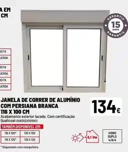 Brico Depôt Jaunela de correr de aluminio com persiana branca 116 x 100 cm oferta