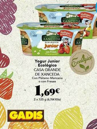 Gadis Yogur Junior Ecológico Casa Grande De Xanceda oferta