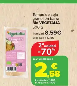 Carrefour VEGETALIA Tempe de soja granel en barra Bio oferta