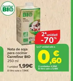 Carrefour CARREFOUR BIO Nata de soja para cocinar oferta