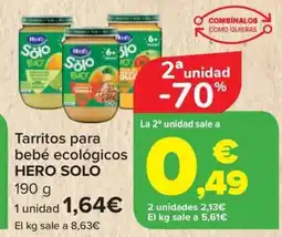 Carrefour HERO SOLO Tarritos para bebé ecológicos oferta