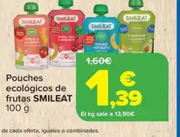 Carrefour SMILEAT Pouches ecológicos de frutas oferta