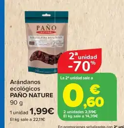 Carrefour PAÑO NATURE Arándanos ecológicos oferta