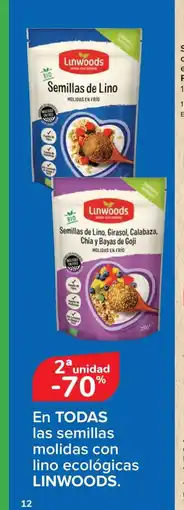 Carrefour LINWOODS En TODAS las semillas molidas con lino ecológicas oferta