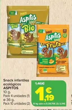 Carrefour ASPITOS Snack infantiles ecológicos oferta