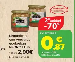 Carrefour PEDRO LUIS Legumbres con verduras ecológicas oferta