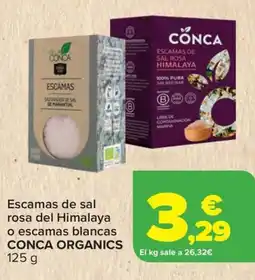 Carrefour CONCA ORGANICS Escamas de sal rosa del Himalaya o escamas blancas oferta