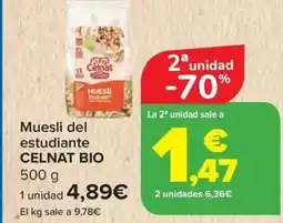 Carrefour CELNANT BIO Muesli del estudiante oferta