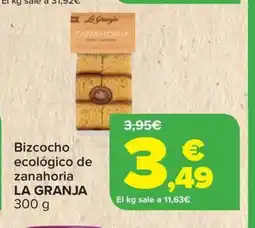 Carrefour LA GRANJA Bizcocho ecológico de zanahoria oferta