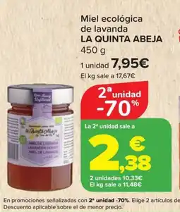 Carrefour LA QUINTA ABEJA Miel ecológica de lavanda oferta