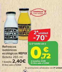 Carrefour REFIX Refrescos isotónicos ecológicos oferta