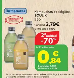 Carrefour SOUL K Kombuchas ecológicas oferta