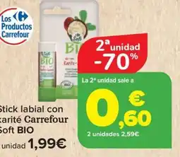 Carrefour CARREFOUR SOFT BIO Stick labial con karité oferta