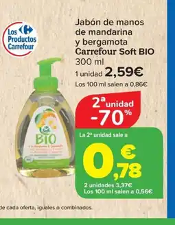Carrefour CARREFOUR SOFT BIO Jabón de manos de mandarina y bergamota oferta