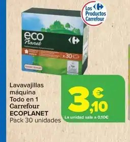 Carrefour CARREFOUR ECOPLANET Lavavajillas máquina Todo en 1 oferta