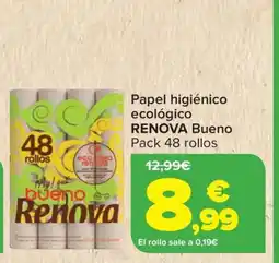 Carrefour RENOVA Papel higiénico ecológico oferta
