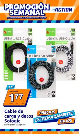 Action Cable de carga y datos Sologic oferta