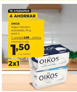 Alimerka OIKOS Yogur natural o azucarado oferta