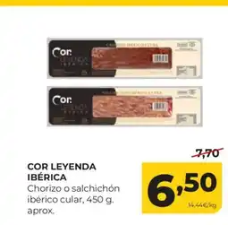 Alimerka COR LEYENDA IBÉRICA Chorizo o salchichón ibérico cular oferta