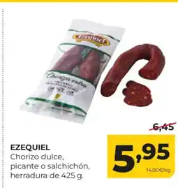 Alimerka EZEQUIEL Chorizo dulce, picante o salchichón oferta