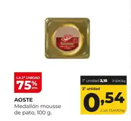 Alimerka AOSTE Medallón mousse de pato oferta
