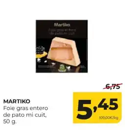 Alimerka MARTIKO Foie gras entero de pato mi cuit oferta