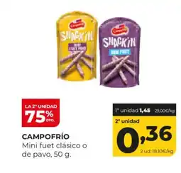 Alimerka CAMPOFRÍO Mini fuet clásico o de pavo oferta