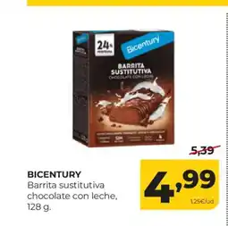 Alimerka BICENTURY Barrita sustitutiva chocolate con leche oferta