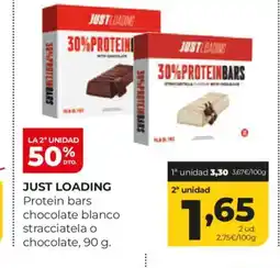 Alimerka JUST LOADING Protein bars chocolate blanco chocolate oferta