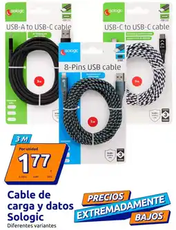 Action Sologic - cable de carga y datos oferta