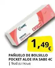 Supermercados MAS Ifa sabe - pañuelo de bolsillo pocket aloe oferta