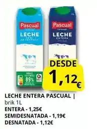 Supermercados MAS Pascual - leche entera oferta