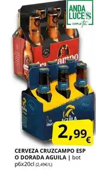 Supermercados MAS Cruzcampo - cerveza esp o dorada aguila oferta