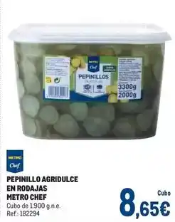 Makro Chef select - pepinillo agridulce en rodajas oferta