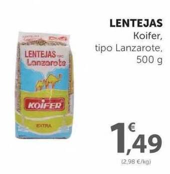SPAR Lentejas Koifer Tipo Lanzarote 500g oferta