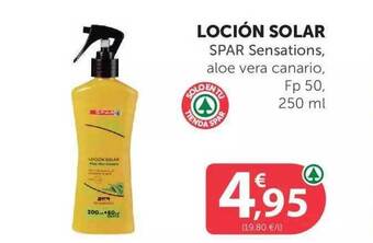 SPAR Loción Solar Spar Sensations Aloe Vera Canario 250ml oferta