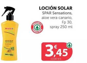 SPAR Loción Solar Spar Sensations Aleo Vera Canario Fp 30 250ml oferta