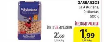 SPAR Garbanzos La Asturiana 500g oferta