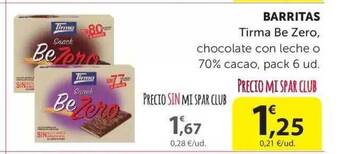 SPAR Barritas Tirma De Zero oferta