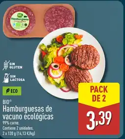 ALDI BIO Hamburguesas de vacuno ecológicas oferta