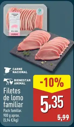 ALDI Filetes de lomo familiar oferta