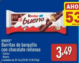 ALDI KINDER Barritas de barquillo con chocolate rellenas oferta