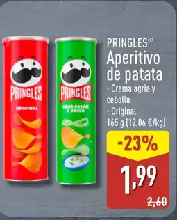 ALDI PRINGLES Aperitivo de patata oferta