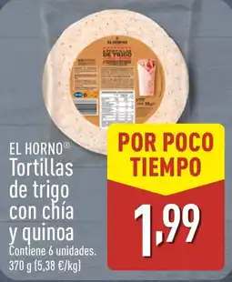 ALDI EL HORNO Tortillas de trigo con chía y quinoa oferta