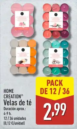ALDI HOME CREATION Velas de té oferta