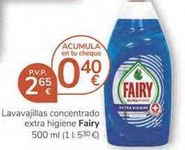 Consum Fairy Lavavajillas Concentrado Extra Higiene 500ml oferta