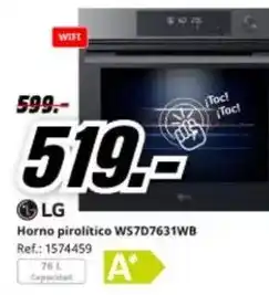 MediaMarkt Lg - horno pirolitico ws7d7631wb oferta